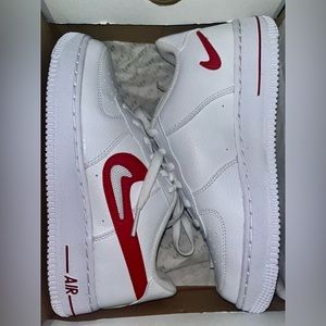 Nike Air Force 1 Shoes White/University Red Unisex